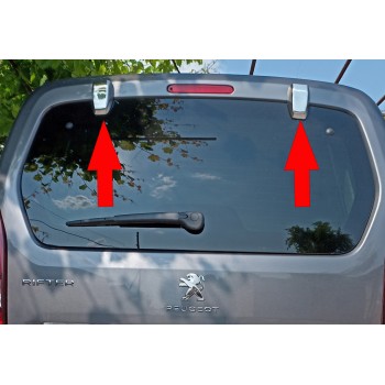 Кришки на петлі задніх дверей (2 шт, нерж) для Peugeot Partner/Rifter 2019- рр