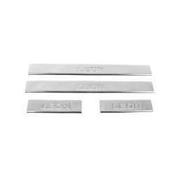 Накладки на пороги Carmos V2 (4 шт, нерж) для Seat Leon 2013-2020 гг