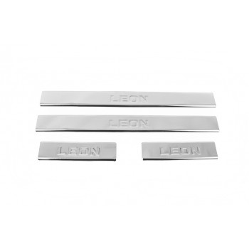 Накладки на пороги Carmos V2 (4 шт, нерж) для Seat Leon 2013-2020 гг