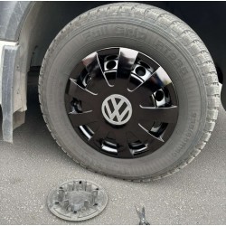 Колпаки черные ABS (1-катковый, 4 шт) для Volkswagen Crafter 2006-2016 гг