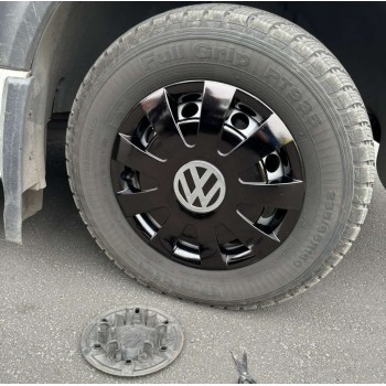 Колпаки черные ABS (1-катковый, 4 шт) для Volkswagen Crafter 2006-2016 гг