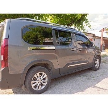 Молдинги здвіжної дверки (2 шт., нерж) для Peugeot Partner/Rifter 2019- рр