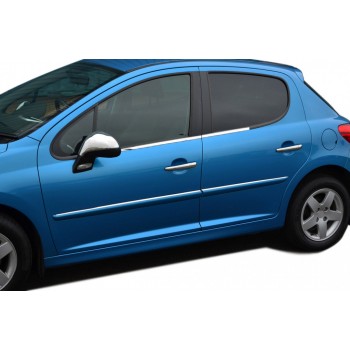 Зовнішня окантовка вікон (4 шт, нерж) для Peugeot 207