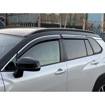 Ветровики с хромом (4 шт, Niken) для Toyota Corolla Cross