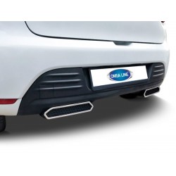 Имитация выхлопных труб на бампер (2 шт, нерж.) для Renault Clio IV 2012-2019 гг