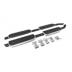 Боковые пороги OEM Silver (для длинного, 2 шт) для Land Rover Defender 2019- рр