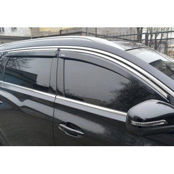 Ветровики с хромом (4 шт, Niken) для Chery Tiggo 7 2020- гг