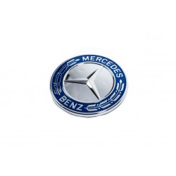 Заглушка замість емблеми на капот Mercedes (синя і хром, 57мм) для Тюнінг Mercedes