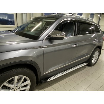 Бокові пороги Shining V1 (2 шт., Алюміній) для Skoda Kodiaq 2016-2023 рр