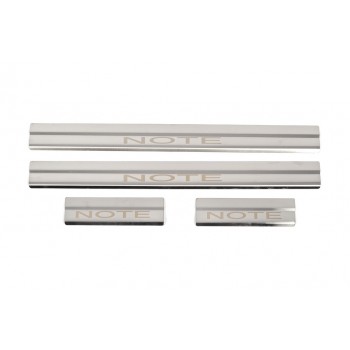 Накладки на пороги (4 шт, нерж) для Nissan Note 2012-2020 рр