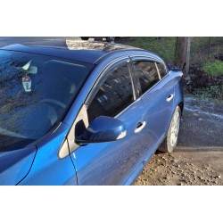 Ветровики с хромом (4 шт, Niken) для Renault Fluence 2009-2016 гг