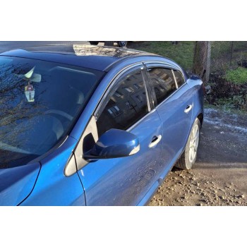 Ветровики с хромом (4 шт, Niken) для Renault Fluence 2009-2016 гг