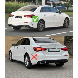 Задній дифузор з насадками (Дизайн A45 SD) для Mercedes A-сlass W177 2018- рр