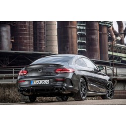 Задний диффузор с насадками (для coupe дизайн AMG43) для Mercedes C-сlass W205 2014-2021 гг