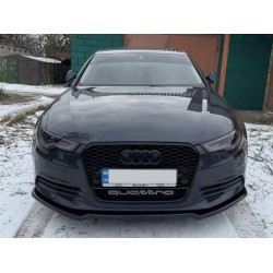 Передняя Lip накладка DPT V-2 (для S-Line, 2011-2015) (черный глянец) для Ауди A6 C7