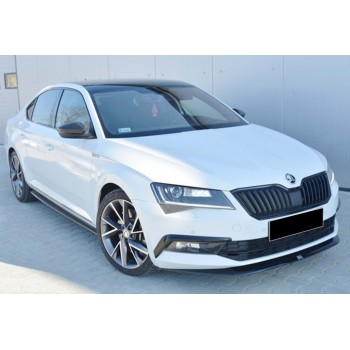 Передня Lip накладка DPT V-4 (2015-2020, чорний глянець) для Skoda Superb рр