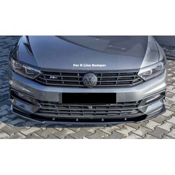 Передний сплиттер DPT V-1 (для R-Line, 2015-2019, черный глянец) для Volkswagen Passat B8
