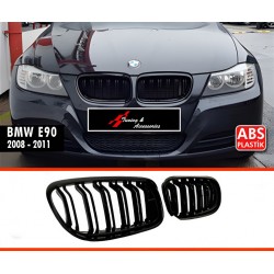 Решетка радиатора (для E-90/91, 2008-2011, черный глянец) для BMW 3 серия E-90/91/92/93