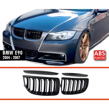 Решетка радиатора (для E-90/91, 2005-2008, черный глянец) для BMW 3 серия E-90/91/92/93