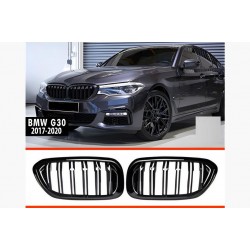 Решетка радиатора (2017-2020, черный глянец) для BMW 5 серия G30/31