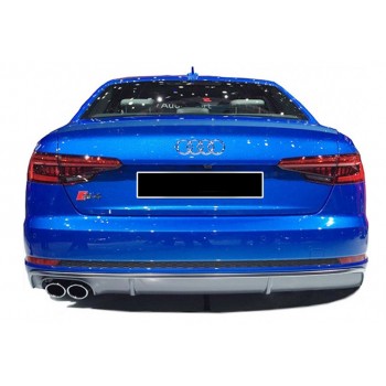 Задний диффузор DPT (2016-2019, черный глянец) для Ауди A4 B9