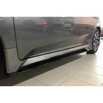 Боковые пороги DPT V-2 (черный глянец) для Honda Civic Sedan X 2016-2021 гг