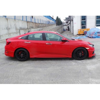 Боковые пороги DPT V-3 (черный глянец) для Honda Civic Sedan X 2016-2021 гг