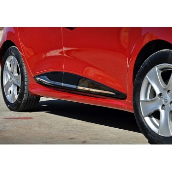 Бокові пороги DPT V-2 (чорний глянець) для Renault Clio IV 2012-2019 рр