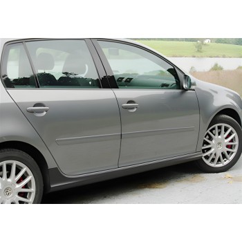 Боковые пороги DPT V-1 (черный глянец) для Volkswagen Golf 6