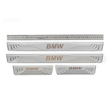 Универсальные накладки на пороги BMW V-2 (4 шт., нерж) для Тюнинг BMW