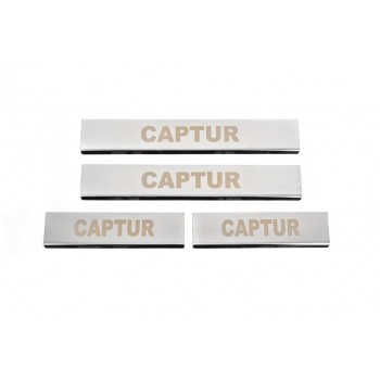 Накладки на пороги Carmos (4 шт, нерж) для Renault Captur 2013-2019 рр