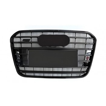 Передня решітка S-style (2011-2014, чорна) для Ауди A6 C7 рр