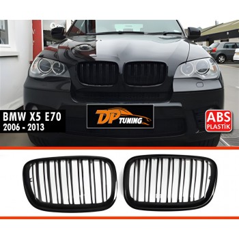 Решетка радиатора V1 (черный глянец) для BMW X6 E-71 2008-2014 гг