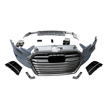 Передний бампер RS-Style V-2 (HB/SD, 2016-2020) для Ауди A3