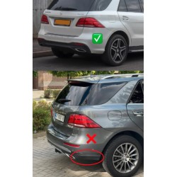 Задній дифузор для GLE (дизайн GLE63 Black) для Mercedes GLE/ML сlass W166