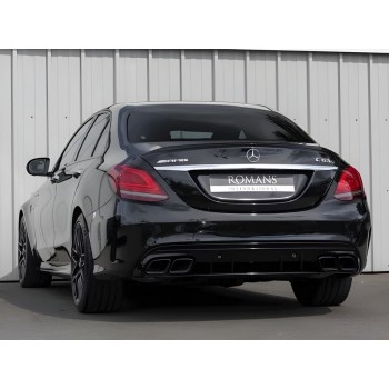 Задний диффузор с насадками (Дизайн С63) для Mercedes C-сlass W205 2014-2021 гг
