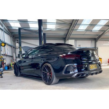 Задний диффузор с насадками Black (для Coupe дизайн AMG63) для Mercedes C-сlass W205 2014-2021 гг