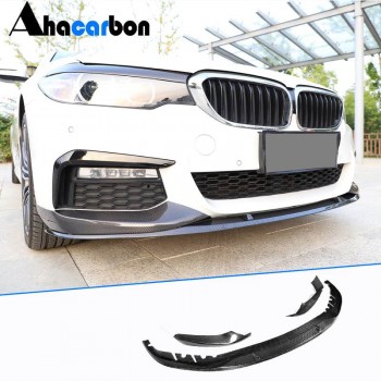 Накладка на передний бампер Карбон V6 (2017-2020 M-Sport) для BMW 5 серия G30/31