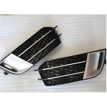 Решетки противотуманных фар RS-Style (2010-2014, 2 шт, черный с серым) для Ауди A1 Решетки противотуманных фар RS-Style (2010-2014, 2 шт, черный с серым) для Ауди A1