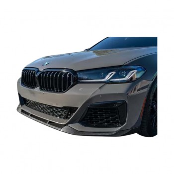 Накладка на передний бампер DPT Lip V1 (для M-Performance 2020-2024, черный глянец) для BMW 5 серия G30/31
