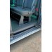 Боковые пороги Allmond Grey (2 шт., алюм.) Длинная база для Ford Custom 2013-2022 гг