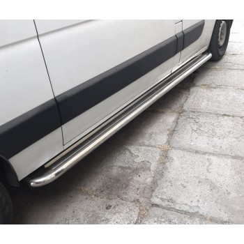 Бокові пороги Premium (2 шт., Нерж.) 60 мм, довга база для Renault Master 2011-2023 рр