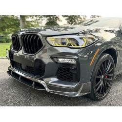 Накладка на передний бампер Carbon V1 (для M-Sport, 2018-2022) для BMW X6 G06 2019- гг