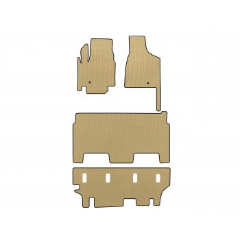 Коврики EVA (2008-2020, 3 ряда, 8-местный/Комплектация SXT, Бежевый) для Dodge Grand Caravan V
