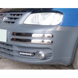 Уголки на передний бампер (4 шт, нерж) OmsaLine - Итальянская нержавейка для Volkswagen Caddy 2004-2010 гг