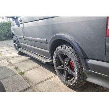 Боковые пороги X5-тип black (2 шт, алюм) Длинная база для Volkswagen T5 2010-2015 гг