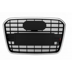 Передня чорна решітка з хром рамкою S-style (2011-2014) для Ауди A6 C7 рр