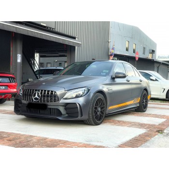 Комплект обвісів з заднім дифузором (дизайн Black Mamba C63GT) для Mercedes C-сlass W205 2014-2021рр