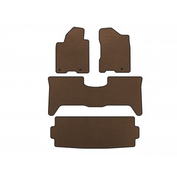 Коврики EVA (3 ряда, 2003-2008, Коричневый) для Nissan Armada