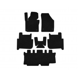 Текстильные коврики Classic (3 ряда, 2006-2010, 7-местный, Черный) для Volkswagen Touran